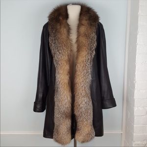 Couture Collection Fur Trim Coat
